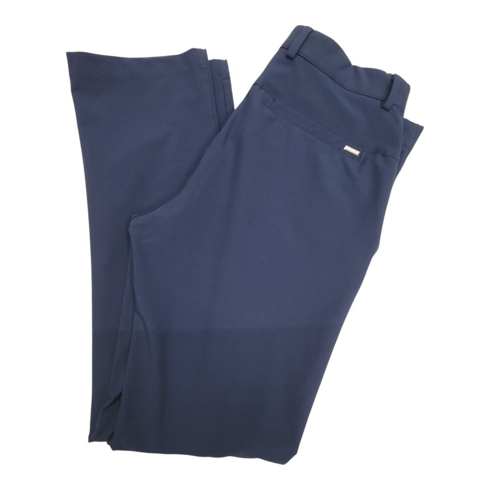 Greg Norman Mens 32x32 Navy Blue Performance Stretch Golf Pants Shark Logo